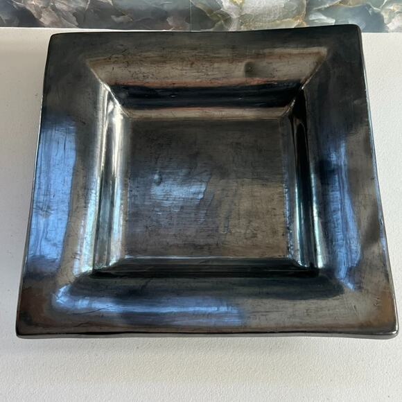 Oaxaca Black Clay Square Pottery Dish Tray Bowl 13.25" ( Barro Negro) Doña Rosa - Picture 2 of 10